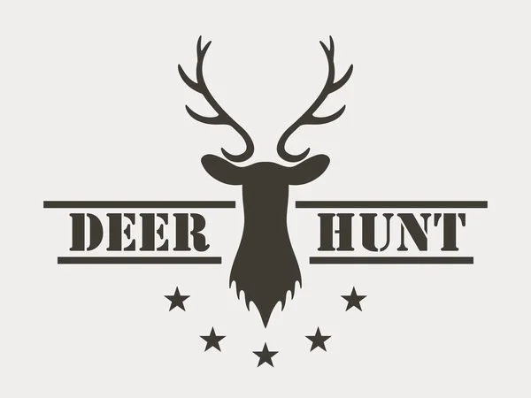 Caza de ciervos. Logotipo del club de caza en estilo vintage . — Archivo Imágenes Vectoriales
