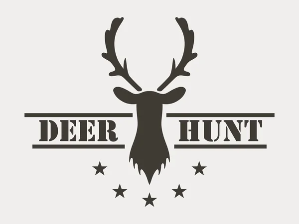 Chasse au cerf. Logo club de chasse dans un style vintage . — Image vectorielle
