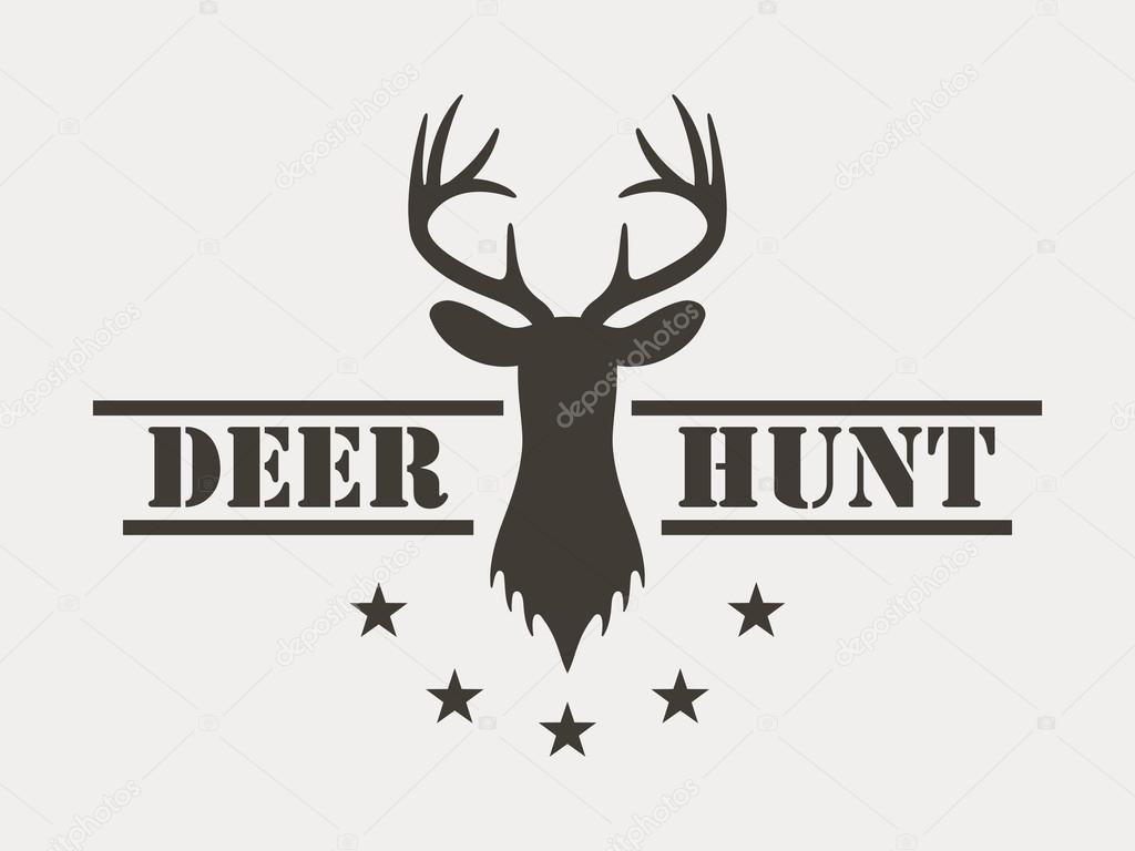 Deer hunt. Hunting club logo in vintage style. Vector illustration.