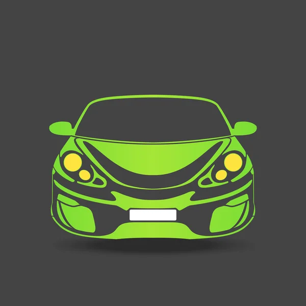 Groene silhouet van een sportwagen op een donkere achtergrond — Stockvector