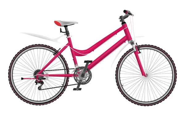 Bicicleta rosa señora — Vector de stock