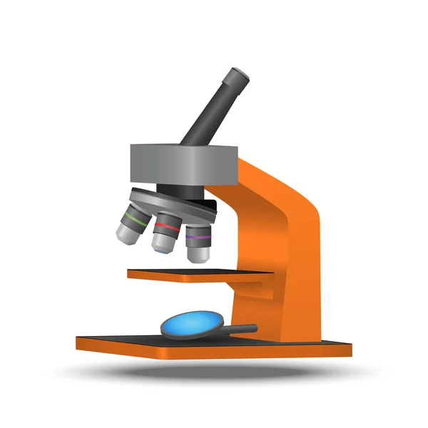 Vector orange microscope — Stock Vector