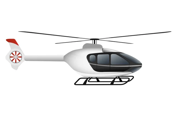 Fehér modern helikopter. — Stock Vector