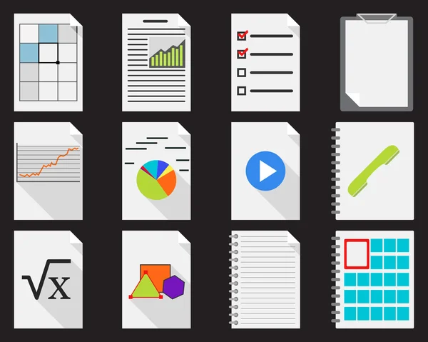 Iconos de documento — Vector de stock