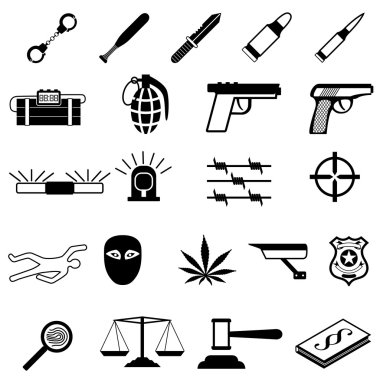 suç Icons set
