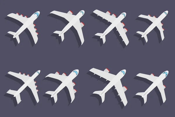 Conjunto vectorial de diferentes símbolos de avión . — Vector de stock