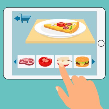 Bakkal online kavramı. Online yemek siparişi.