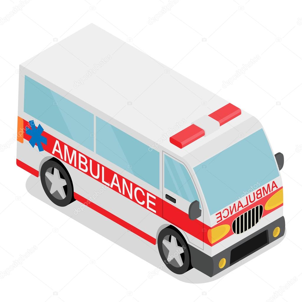  Isometric ambulance car