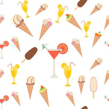 Dondurma ve içecekler seamless modeli