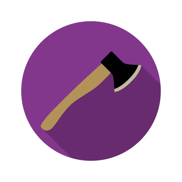 Icono de hacha con sombra larga — Vector de stock