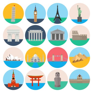 Seyahat Yerler Icon set