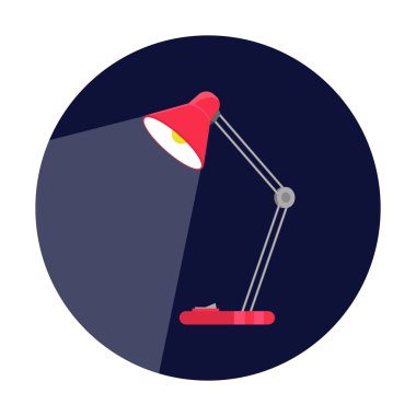 Masa lambası, Masa lambası, okuma-lamba ışık, düz stil vektör çizim ile