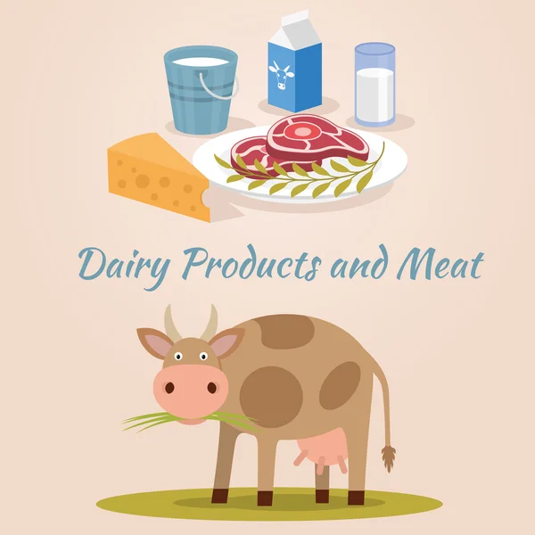 Fresh dairy products infographic banner, poster vector illustration