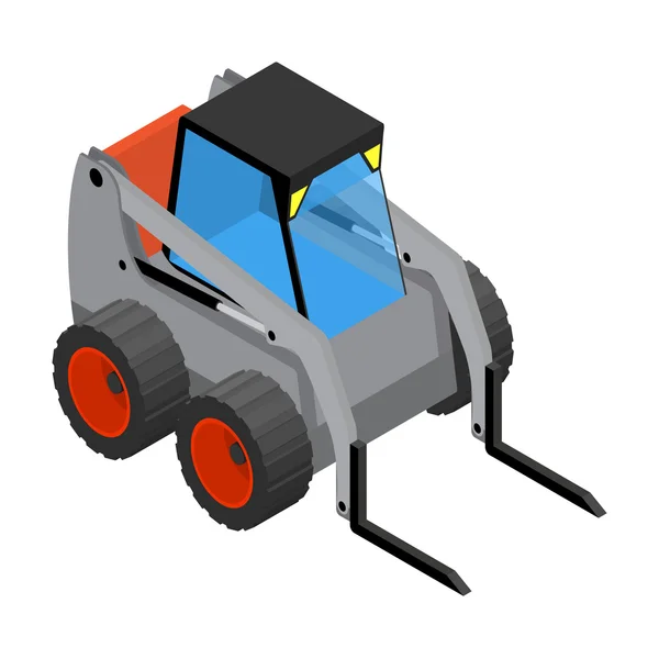 Isometrisches Symbol für grauen Mini-Lader — Stockvektor