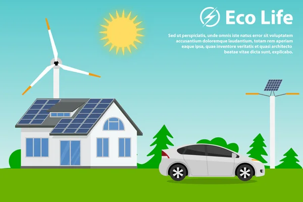 Preserving the environment and using renewable energy sources — Stock Illustration Preserving the environment and using renewable energy sources Stock Vector