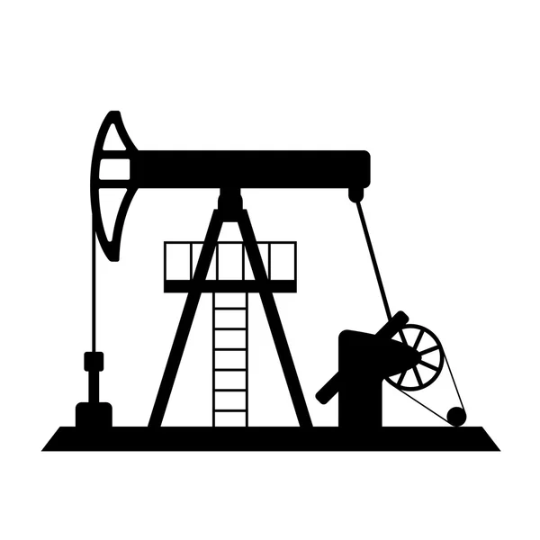 Silhouette of oil pump — Stock Vector