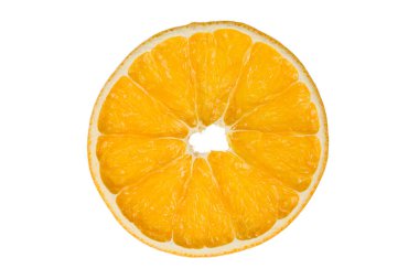 Turuncu meyve izole kırpma yolu beyaz zemin üzerine dilim.