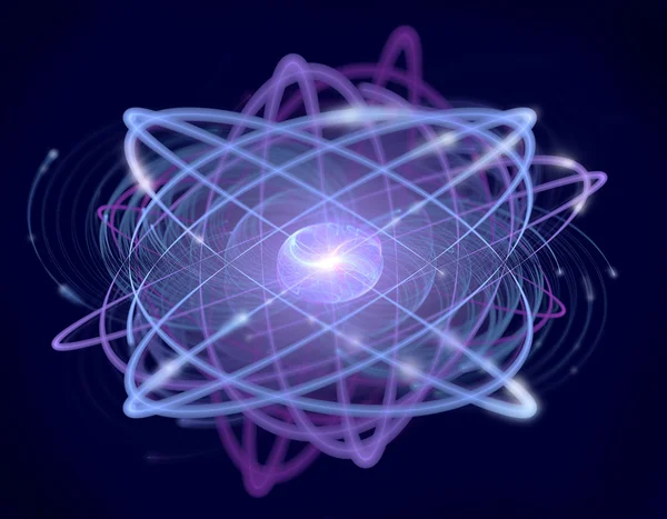 Reazione atomica - Sfondo astratto moderno, concetto di scienza, tecnologia — Foto Stock