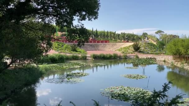 September 2020 Lisbon Portugal Still Footage Beautiful Buddha Eden Garden — Stok Video