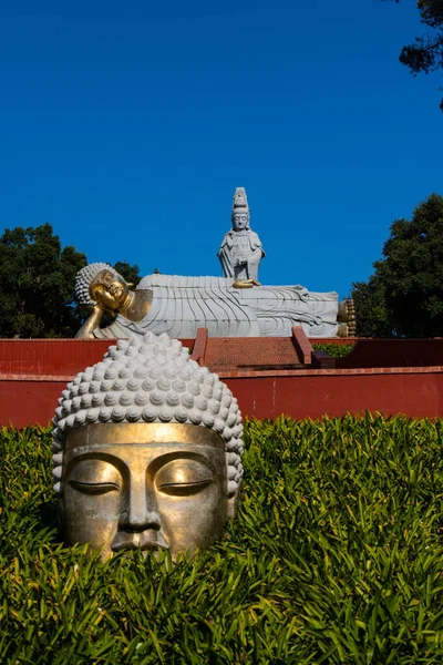 Buddha Skulptur Bacalha Buddha Eden Garten Asiatischen Stil Quinta Dos — Stockfoto