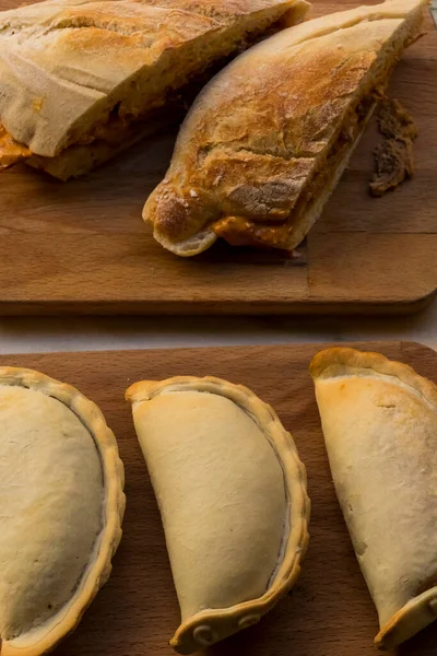 Empanadas Argentinas Tradicionales Horneadas Repostería Salada Con Carne Emparedado Carne — Foto de Stock