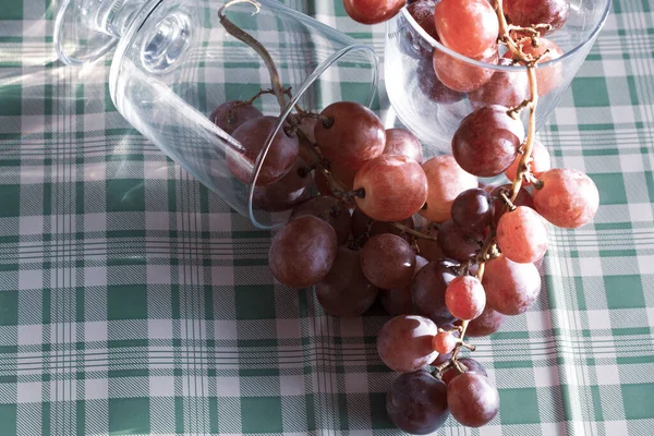 Red Grapes Large Bunch Fruits Fresh Tasty Simple Food Cold — Fotografia de Stock