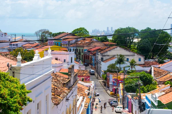 Olinda Brasil 2018 Fachadas Casas Coloridas Las Calles Olinda Cerca —  Fotos de Stock