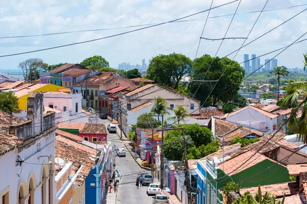 Olinda Brasil 2018 Fachadas Casas Coloridas Las Calles Olinda Cerca —  Fotos de Stock