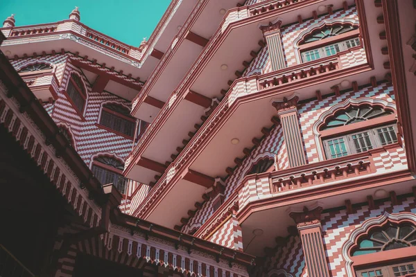 Colombo Sri Lanka 2019 Декоративний Червоно Білий Фасад Мечеті Джаміул — стокове фото