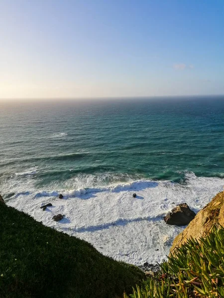 Cabo Roca Portugal Phare Falaises Dessus Océan Atlantique Point Ouest — Photo