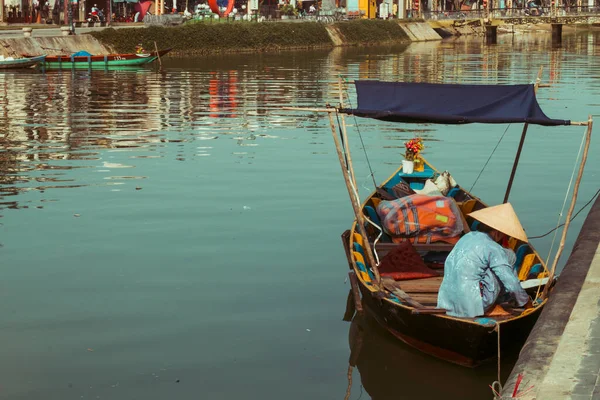 Hoi Vietnam 2018 Farbenfrohe Ansicht Der Belebten Straße Und Des — Stockfoto