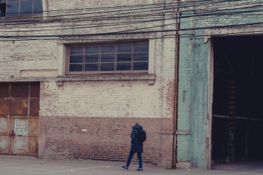 PUNTA ARENAS, Şili - Nisan O3, 2019: Punta Arenas Şili 'de bir şehirdir. Eyaletin yönetim merkezi ve Magallanes bölgesi Magallanes-La-Antarktika-Chilena 'dır. Soğuk bir günde şehir manzarası.