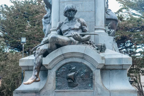 Punta Arenas Chile April 2019 Άγαλμα Του Ferdinand Magellan Στην — Φωτογραφία Αρχείου