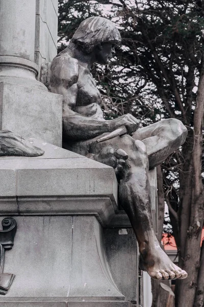 Punta Arenas Chile April 2019 Statue Ferdinand Magellan Plaza Armas — стокове фото