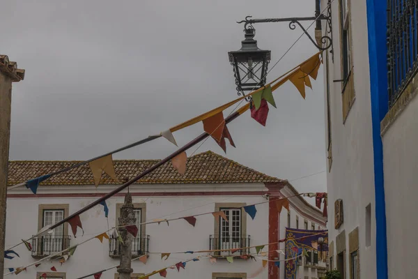 Obidos Portugal 2020 Tiendas Recuerdos Coloridas Calles Estrechas Ciudad Medieval — Foto de Stock