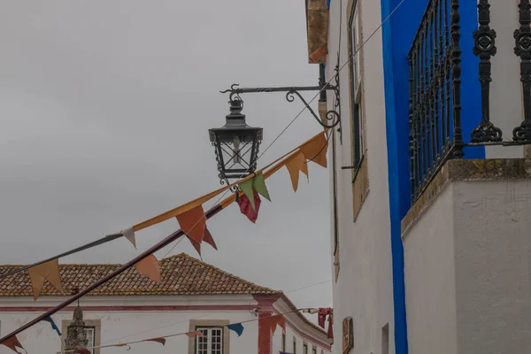 Obidos Portugal 2020 Сувенирные Магазины Красочные Узкие Улочки Средневекового Португальского — стоковое фото