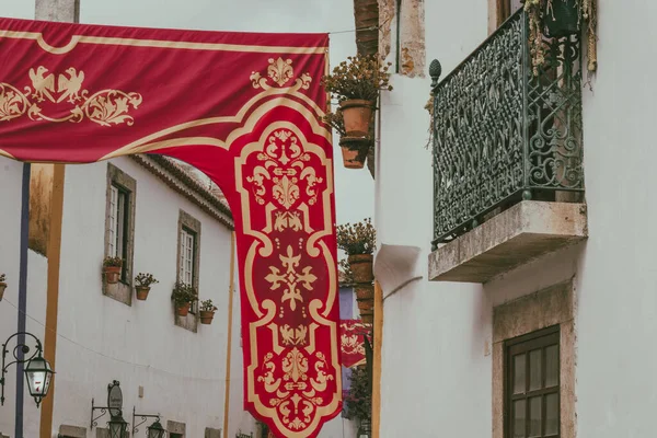 Obidos Portugal 2020 Tiendas Recuerdos Coloridas Calles Estrechas Ciudad Medieval — Foto de Stock