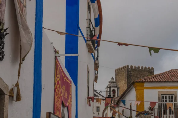 Obidos Portugal 2020 Tiendas Recuerdos Coloridas Calles Estrechas Ciudad Medieval — Foto de Stock