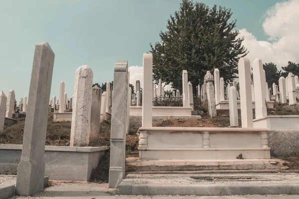 Sarajevo Bosnia Herzegovina Cemitério Muçulmano Dedicado Vítimas Guerra Bósnia Sarajevo — Fotografia de Stock