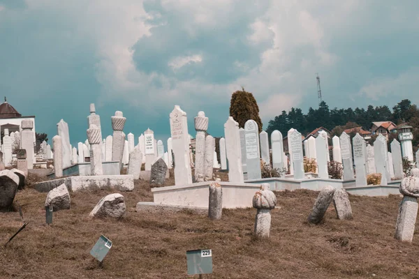 Sarajevo Bosnien Und Herzegowina Muslimischer Friedhof Für Die Opfer Des — Stockfoto