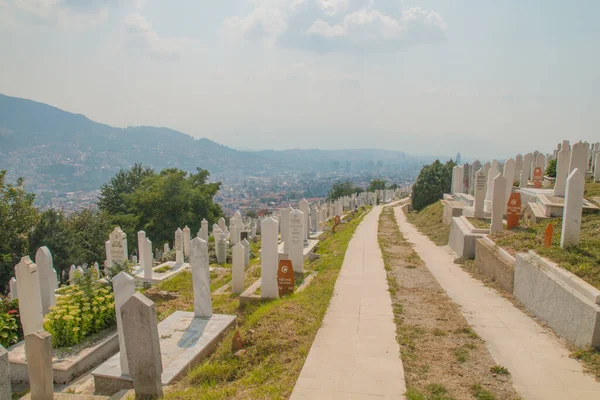 Sarajevo Bolivia Herzegina Moslim Kerkhof Gewijd Aan Slachtoffers Van Bosnische — Stockfoto