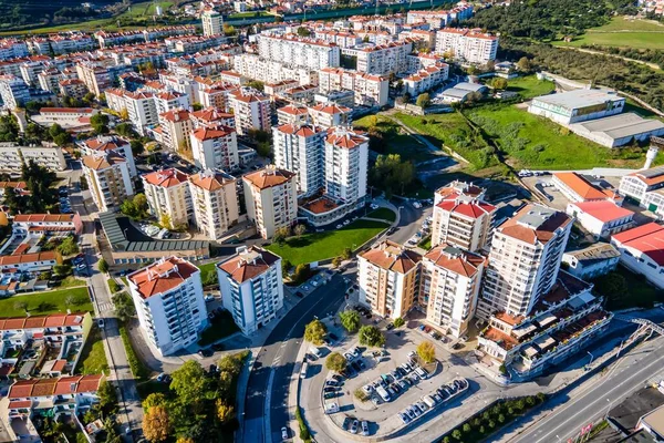 Letecký Pohled Moderní Rezidenční Čtvrť Severní Lisabonu Moderními Budovami Okraji — Stock fotografie