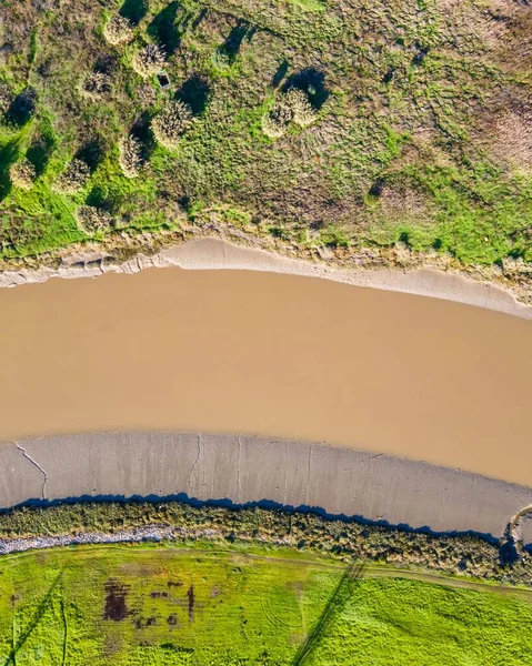 Luchtfoto Van Rio Trancao Een Monding Van Taag Bobadela Lissabon — Stockfoto