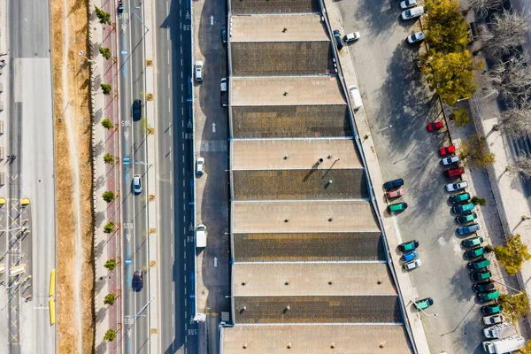 Lisbon Portugal March 2021 Aerial View Braco Prata Industrial Area — Stock Photo, Image