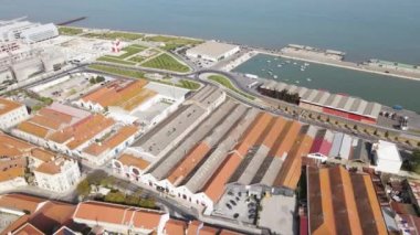 Aerial view of Alfama old district in Lisbon downtown, view of the city old town from top, Lisbon, Portugal.