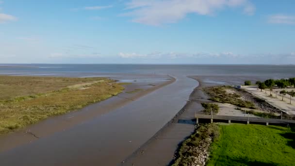 Veduta Aerea Della Campagna Intorno Ponte Vasco Gama Lisbona Con — Video Stock