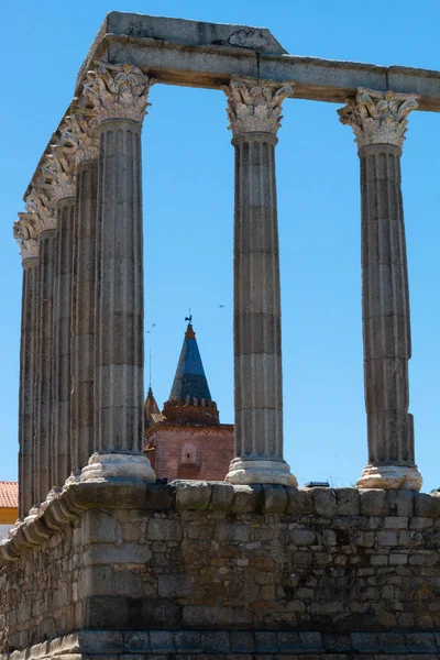 Evora Portugalsko 2021 Starověký Římský Chrám Diany Starém Městě Evora — Stock fotografie