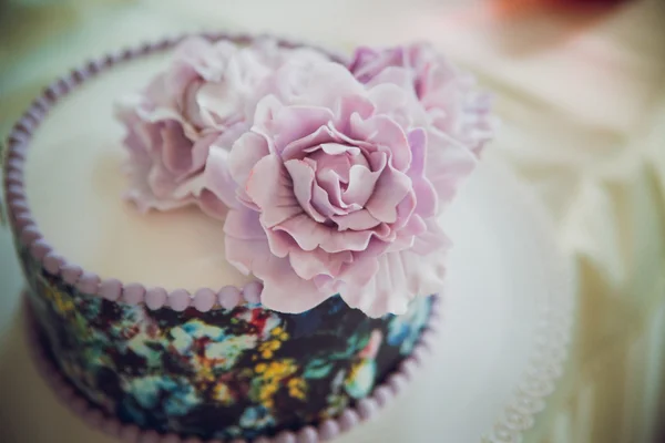 Purple Cake decorated with flowers