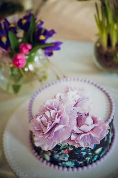 Purple Cake decorated with flowers