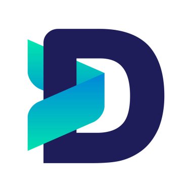 D Harfi Ok Yaratıcı Logo Sembolü
